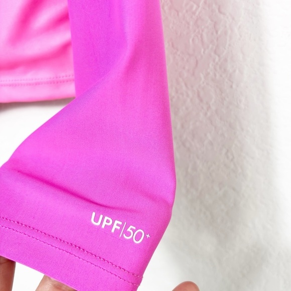 HURLEY GIRLS' LONG SLEEVE PINK OMBRE SWIMMING RASH GUARD SIZE 10 UPF50+ NWT - Picture 3 of 6